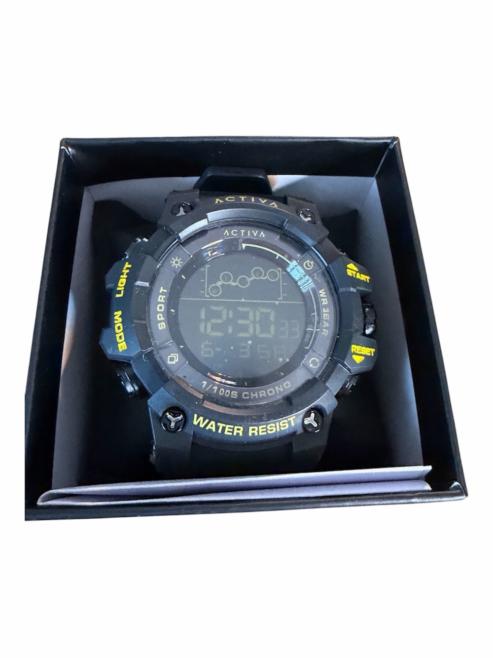 Activa X Invicta 50mm Digital Watch Black Gold Acw8082-026 Mens - Picture 2 of 4